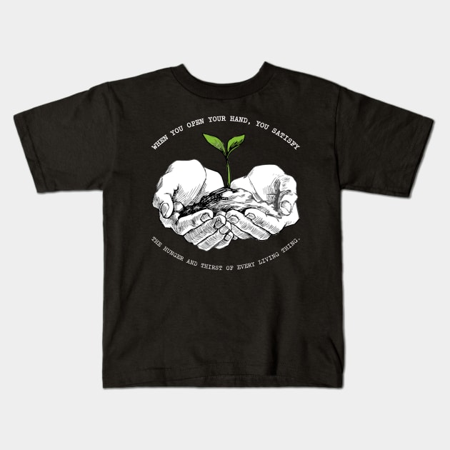 'The Hunger and Thirst Of Living Thing' Food and Water Relief Shirt Kids T-Shirt by ourwackyhome